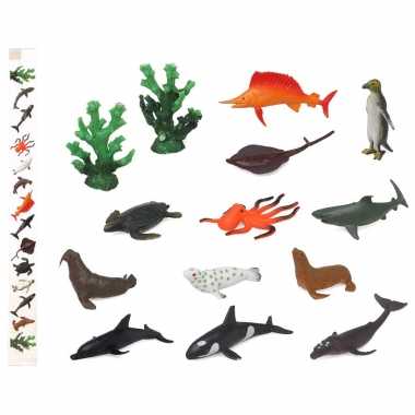 14x plastic boerderij dieren speelgoed figuren 9 cm voor kinderen