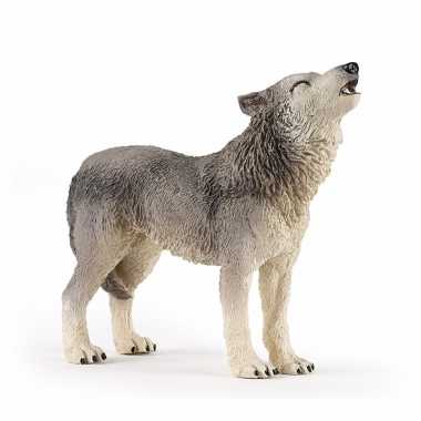 Plastic huilende wolf 9 cm