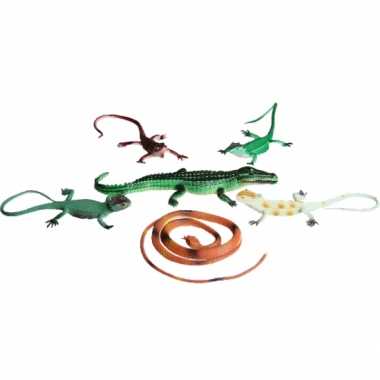 Speelgoed set plastic reptielen 6 stuks