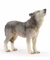 Plastic huilende wolf 9 cm